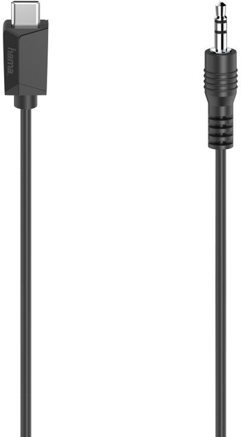 Кабель Hama USB Type C - mini-jack 3.5 мм M/M 0.75 м Black (4047443444844) - зображення 1