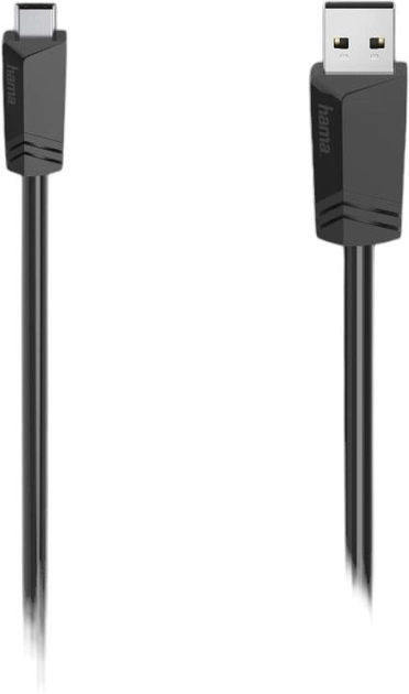Kabel Hama mini-USB - USB Type A M/M 0.75 m Black (4047443439635) - obraz 1