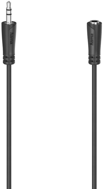 Przedłużać Hama mini-jack 3.5 mm - mini-jack 3.5 mm M/M 1.5 m Black (4047443439857) - obraz 1