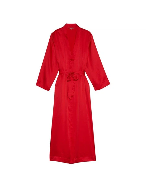 Атласний довгий халат Victoria's Secret (7000R05038QD4) Satin Long Robe XS/S Червоний - Фото 3 Атласний довгий халат Victoria's Secret (7000R05038QD4) Satin Long Robe XS/S Червоний - зображення 3