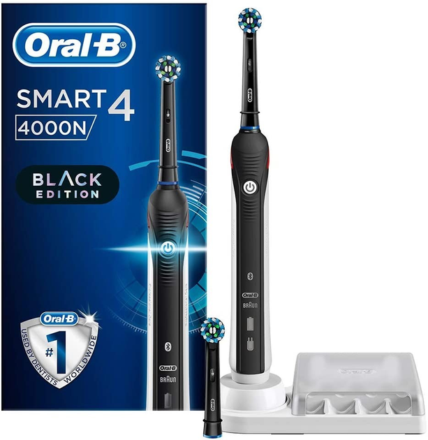 Elektryczna szczoteczka do zębów Oral-b Braun Smar 4 4000N Black + Brush Head (4210201219439) - obraz 1