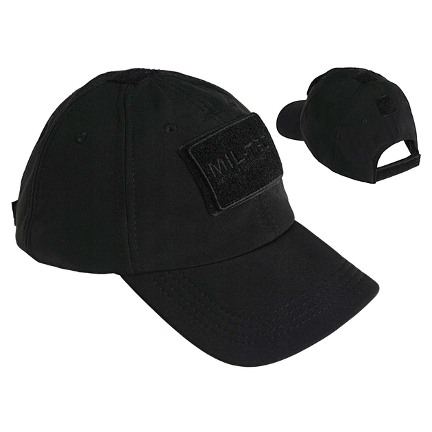 Бейсболка тактична тепла MIL-TEC SoftShell Baseball Cap Black - зображення 1