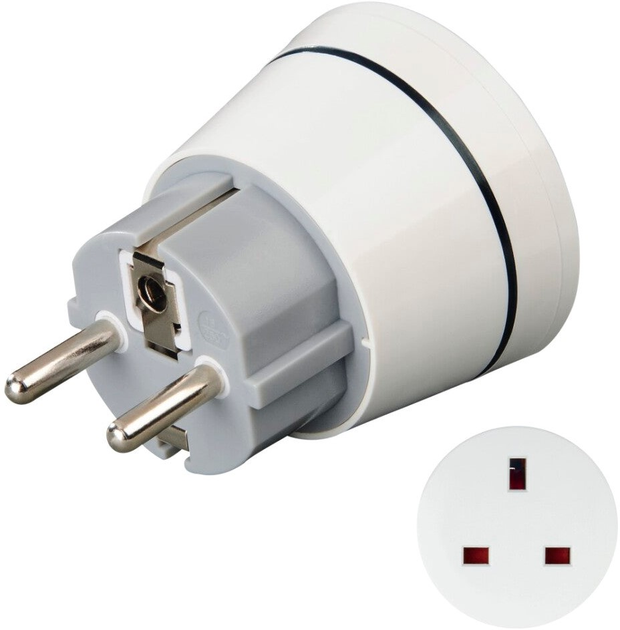 Adapter podróżny Hama Core UK - EU White (4047443493583) - obraz 1