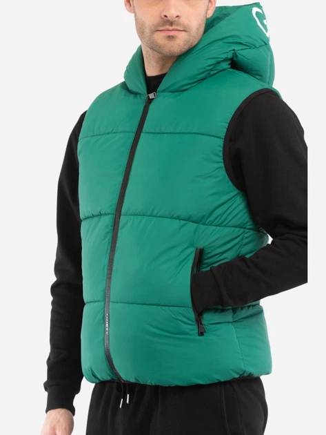 Bezrękawnik męski pikowany Guess X3GL04WEPE0 M Zielony (7622078140315) - obraz 3