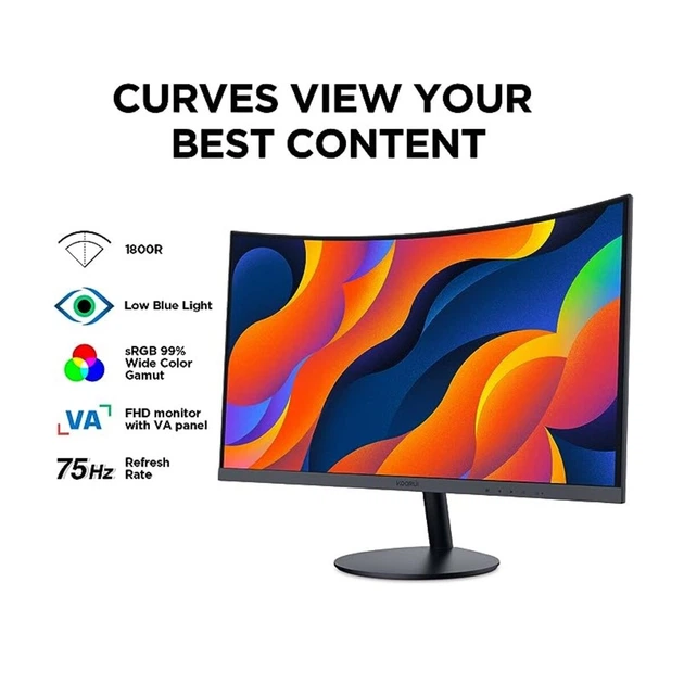 Монітор KOORUI 27 Curved VA/1800R Black FHD 75HZ (27N5C) (KOORUI