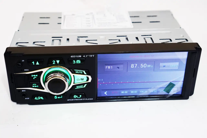 Автомагнитола 1din 4,1" USB Bluetooth RGB-підсвітка DIVX MP3 AV-in Сенсорний екран 4031 ISO - Фото 6 Автомагнитола 1din 4,1" USB Bluetooth RGB-підсвітка DIVX MP3 AV-in Сенсорний екран 4031 ISO - изображение 6