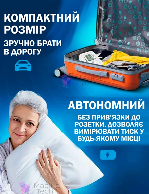 Тонометр Автоматический Белый Цифровой Аккумуляторный Портативный с Led экраном - изображение 8