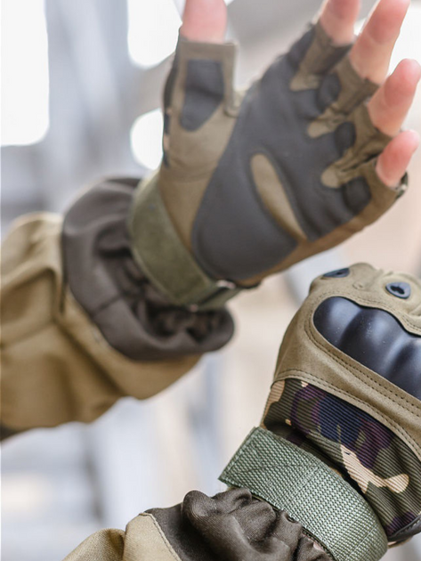 Тактичні перчатки, рукавички армійські без пальців (камуфляж) ON-014 - зображення 2