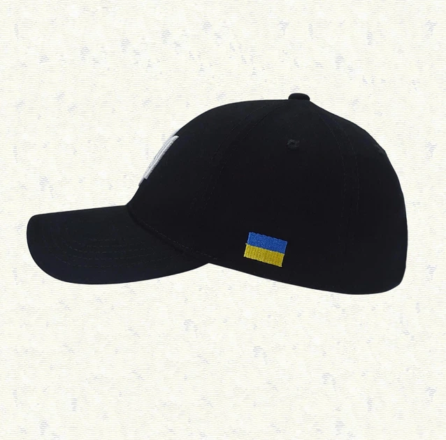 Бейсболка Чорна із Білим 3D Тризубом та регулятором розміру - зображення 2