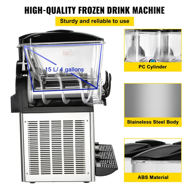 Гранітор Vevor Slush Ice Machine 3x15L - изображение 2