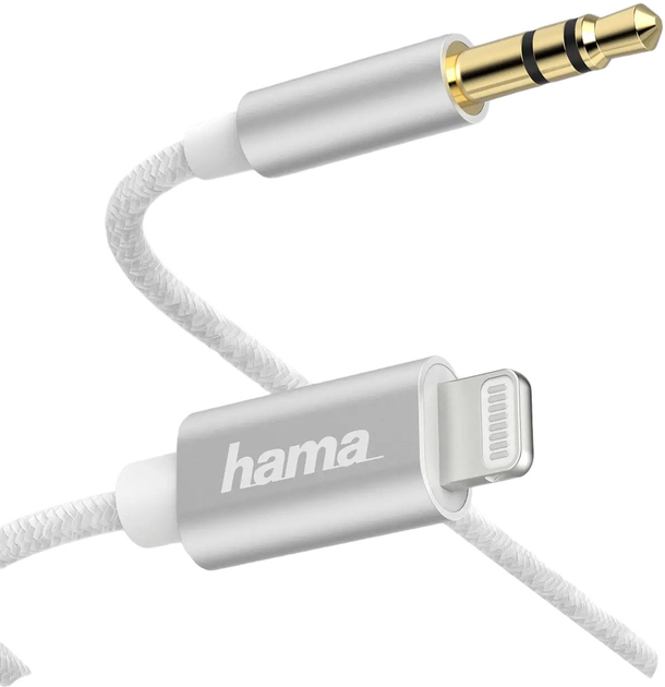 Kabel Hama mini-jack 3.5 mm - Lightning 1 m White (4047443421869) - obraz 2