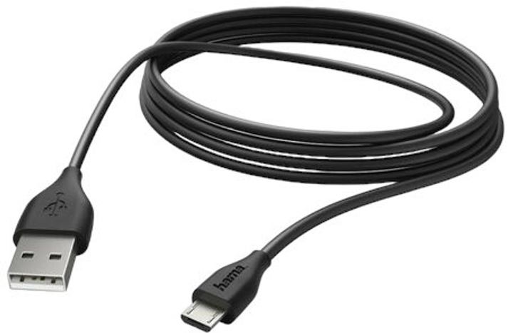 Kabel Hama micro-USB - USB Type-A 3 m Black (4047443320612) - obraz 1