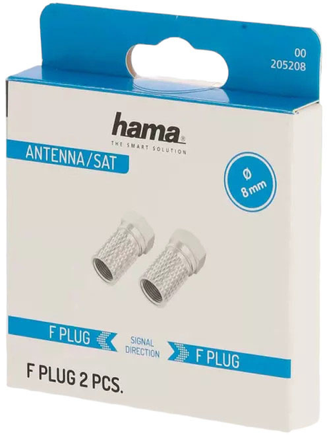 Адаптер Hama coaxial connector Type-F 8 mm 2 szt Silver (4047443431998) - зображення 2