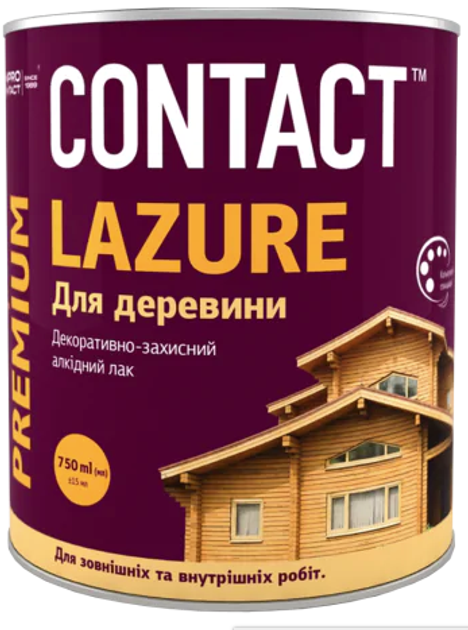 Лазурь для древесины «CONTACT» (декоративный лак) Орех, 2.5 – фото ...