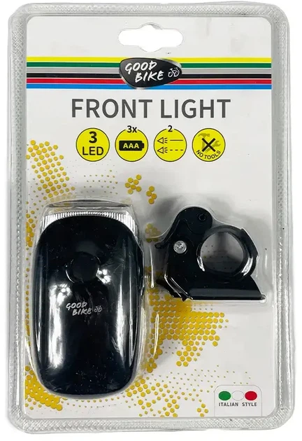 Велосипедная фара Good Bike 2 режима 3 LED PANCAKE Черная (94312B