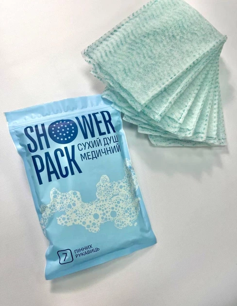 Сухий душ медичний пінна рукавичка 7 шт в упаковці Shower Pack Medical - Фото 4 Сухий душ медичний пінна рукавичка 7 шт в упаковці Shower Pack Medical - зображення 4