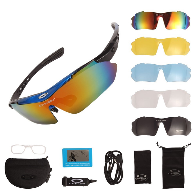 Защитные очки тактические с поляризацией blue 5 линз One siz+ - изображение 1
