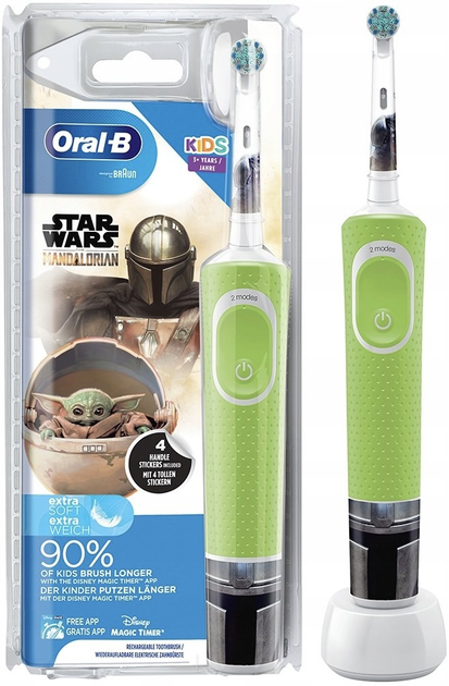 Электрическая зубная щетка Oral-B D100 Kids 3+ Star Wars Mandalorian (4210201386230) - изображение 1