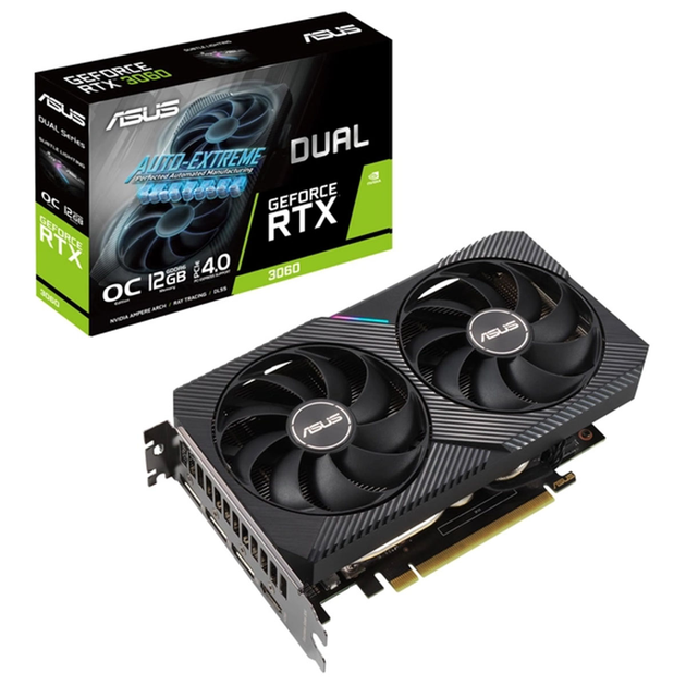 Видеокарта ASUS GeForce RTX 3060 12GB GDDR6 Dual OC V2 (DUAL-RTX3060-O12G-V2) (LHR) - изображение 1