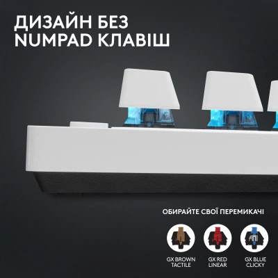 Клавиатура Logitech G PRO X TKL Lightspeed Tactile USB UA White (920-012148) - изображение 6