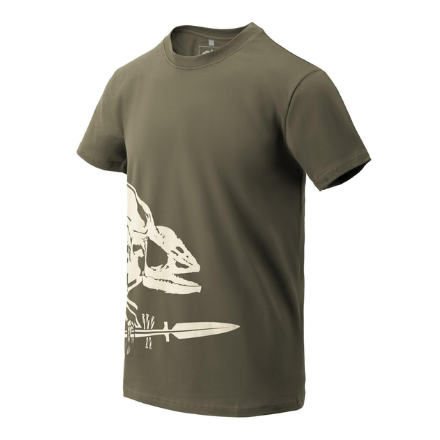 Футболка з логотипом Helikon-Tex T-Shirt (Full Body Skeleton) - Olive Green M - изображение 1