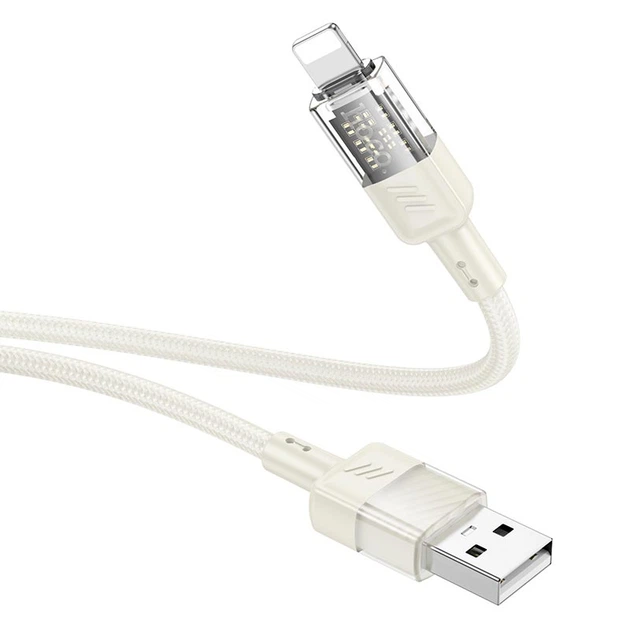 Кабель Hoco U129 USB to Lightning 2.4A 1.2 м Beige - изображение 2