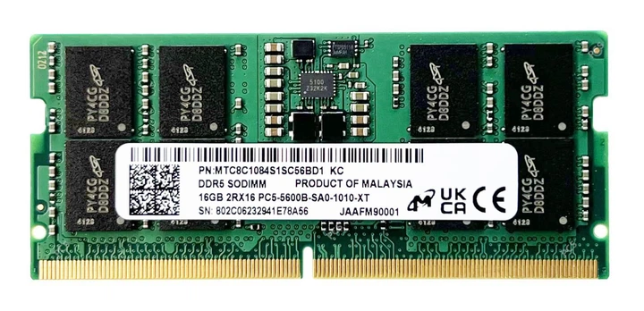 Оперативная память Micron SODIMM DDR5 16Gb 2Rx16 PC5-5600B-SA0