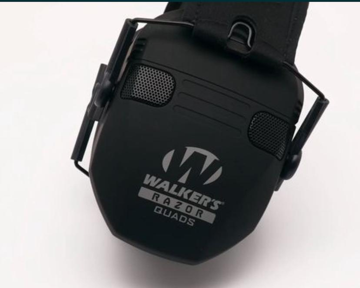 Навушники для стрільби Walkers Razor з шумопідсилювальним до 23db. Чорний - зображення 2