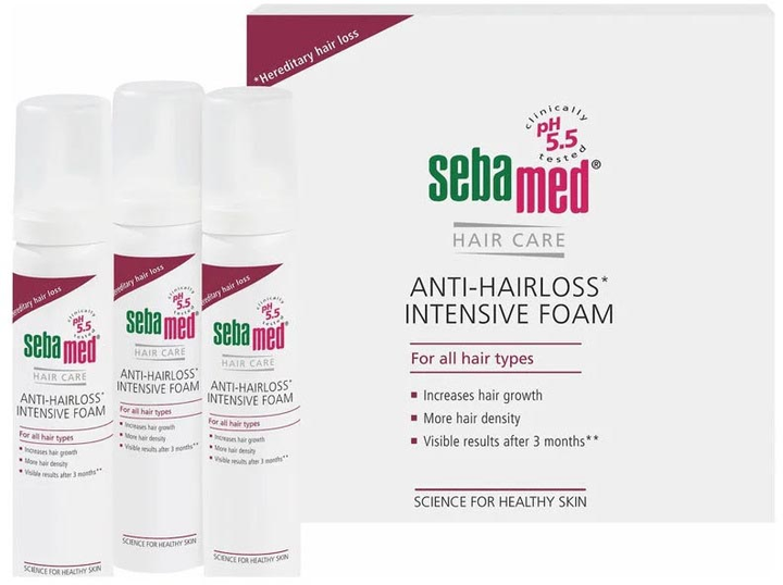 Pianka Sebamed Anti-Hairloss Intensive Foam przeciw wypadaniu włosów 3 x 70 ml (4103040028013) - obraz 1