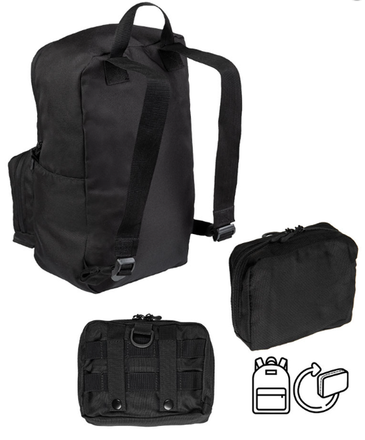 Рюкзак тактический Mil-Tec Складной 15 л Черный US ASSAULT PACK ULTRA COMPACT SCHWARZ (14002802-15) - изображение 2