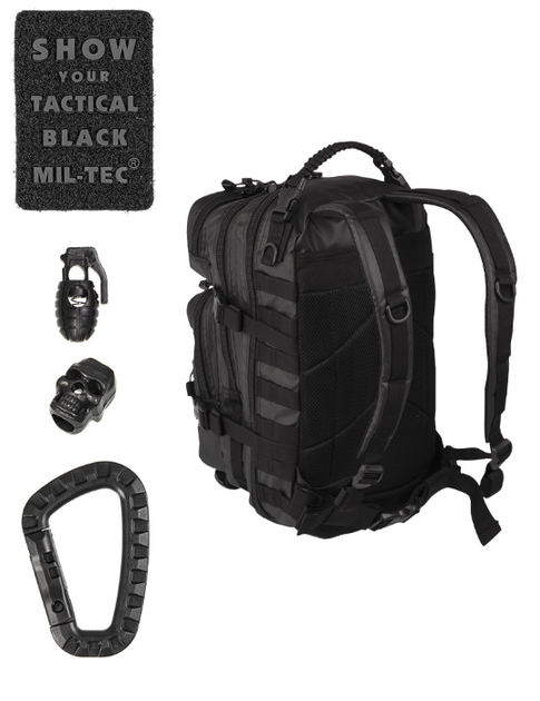 Рюкзак тактичний 20л. Чорний Mil-Tec US ASSAULT PACK SM TACTICAL BLACK (14002088-20) - зображення 2