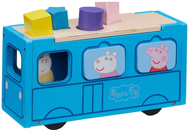 Drewniany zestaw do zabawy - sorter Peppa Pig Autobus szkolny Peppy (07222) (5029736072223) - obraz 2