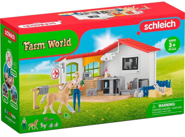  Zestaw do zabawy Schleich FARM WORLD Praktyka weterynaryjna ze zwierzętami 42502 (4059433572970) - obraz 1
