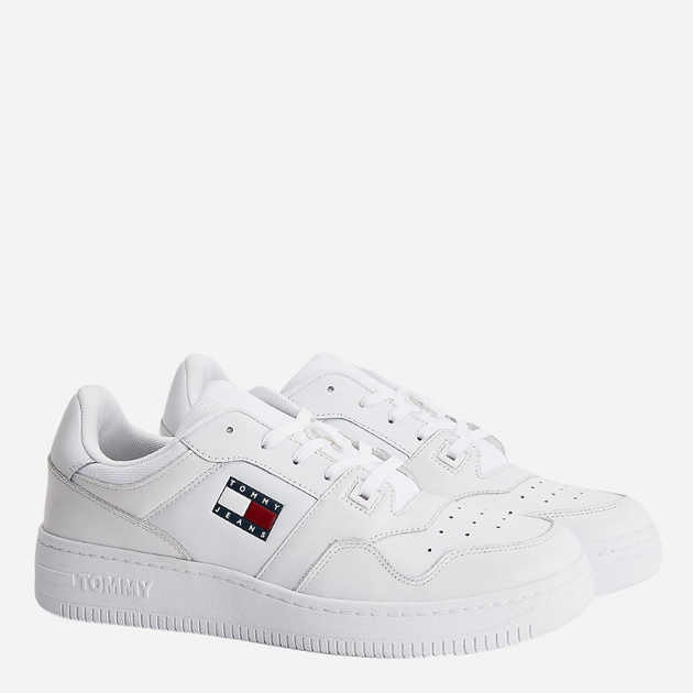 Sneakersy męskie skórzane Tommy Hilfiger EM0EM00955-YBR 46 Białe (8720116727067) - obraz 1