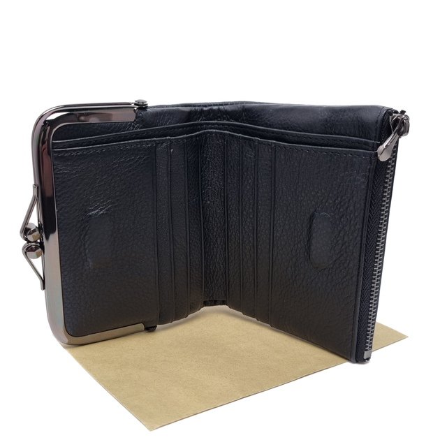 Женский маленький кошелек натуральная кожа Genuine Leather черный 3045 ...