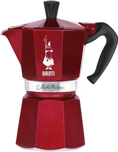 Гейзерная кофеварка Bialetti Moka Express Red 250 мл (AGDBLTZAP0059 ...