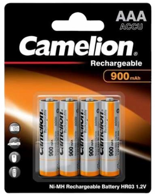 Акумулятори Camelion Rechargeable AAA Micro 1.2 В 900 мАг 4 шт (17009403) - зображення 1