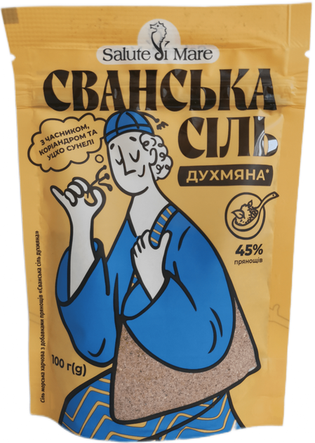 Упаковка Соль морская Salute di Mare Сванская соль душистая пищевая с добавками пряностей 100 г х 3 шт (4820106490088) - изображение 2