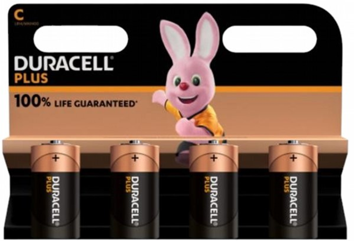 Alkaliczne baterie Duracell Plus Extra Life Baby C 1.5 V LR14 4 szt (5000394141865) - obraz 1