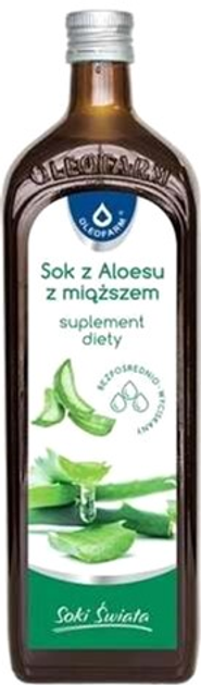 Skoncentrowany sok Oleofarm Aloe Vital z miąższem 1000 ml (5907078675572) - obraz 1
