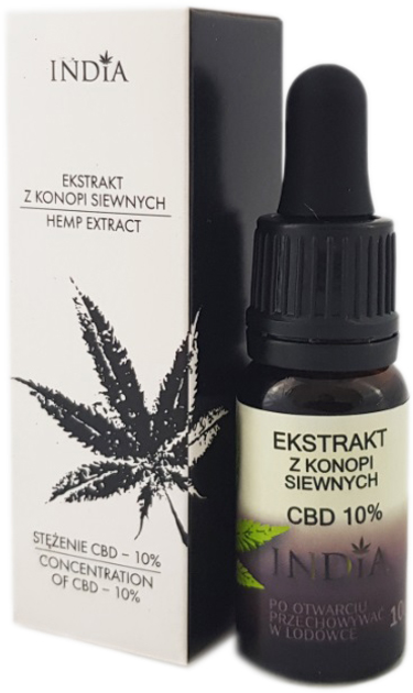 Suplement diety India Cosmetics Ekstrakt z konopii siewnych Cbd 10% 10 ml (5903707352050) - obraz 1