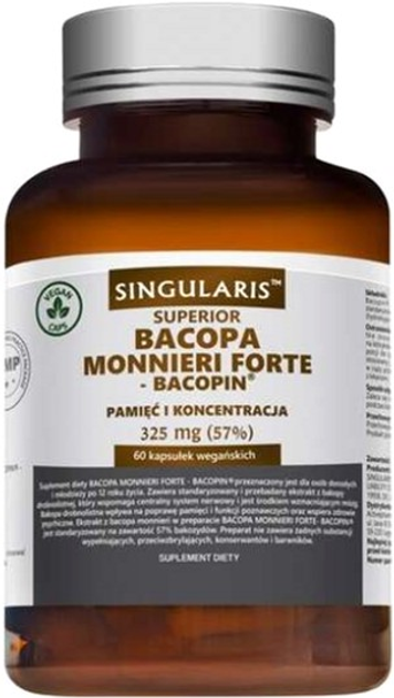 Suplement diety Singularis Bacopa monnieri Forte-Bacopin 325 Mg 60 kapsułek (5903263262930) - obraz 1