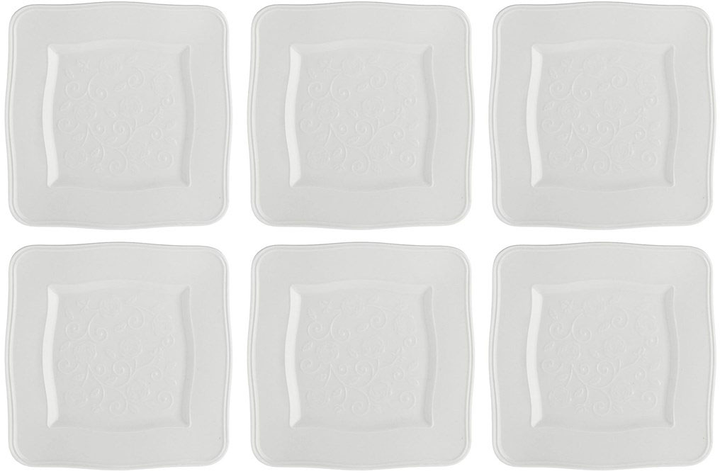 Zestaw talerzy kwadratowych La Porcellana Bianca Florentina 20 cm Biały 6 szt (P003800120) - obraz 1