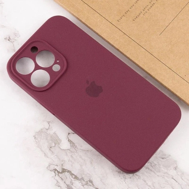 Чехол Fiji Silicone Case Full Camera для Apple iPhone 13 Pro Max бампер накладка с защитой камеры Plum - изображение 4
