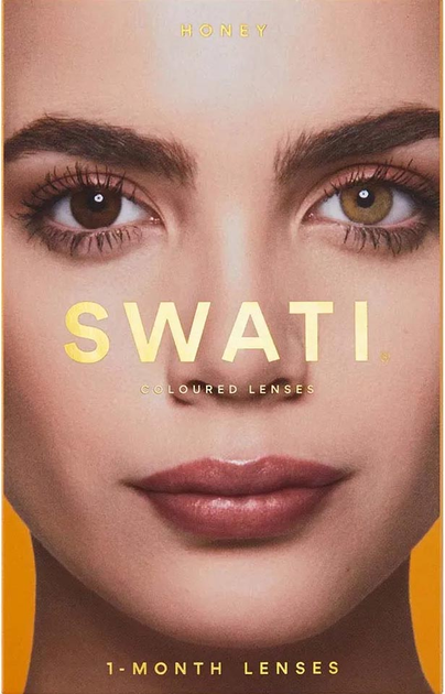 Kolorowe soczewki kontaktowe Swati Coloured Lenses Honey 1 Month 2 szt (7350100162638) - obraz 2