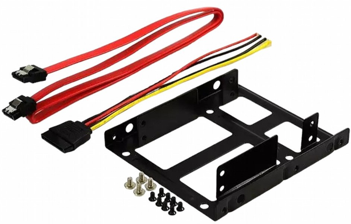 Кабель Rhombutech SATA 3.5 - 2 x SATA 2.5 Red/Black/Yellow (4260135096927) - зображення 1