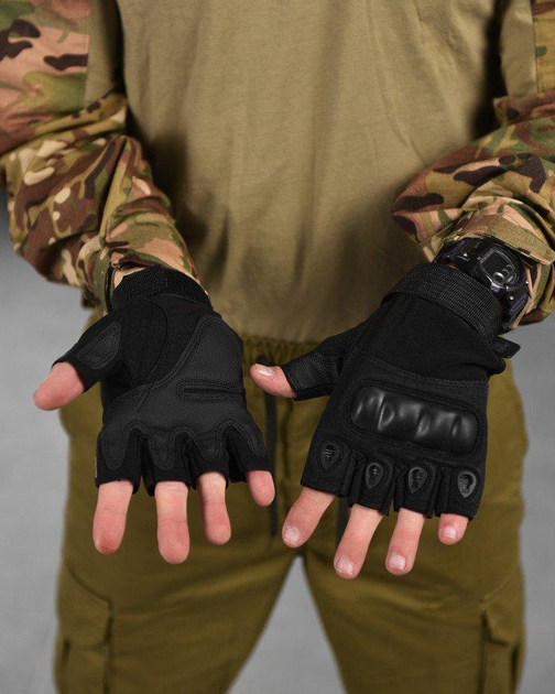 Тактические беспалые перчатки L черные (10953) - изображение 1