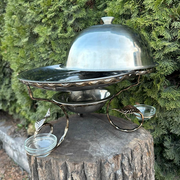 Садж для мяса и шашлыка Metalzavod 36 см с 3 соусницами (SADG-36-3S ...
