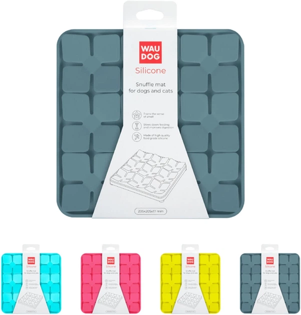 Коврик для поиска корма WAUDOG Silicone 205х205х17 мм Серый (4823089367101) - Фото 5 Коврик для поиска корма WAUDOG Silicone 205х205х17 мм Серый (4823089367101) - изображение 5