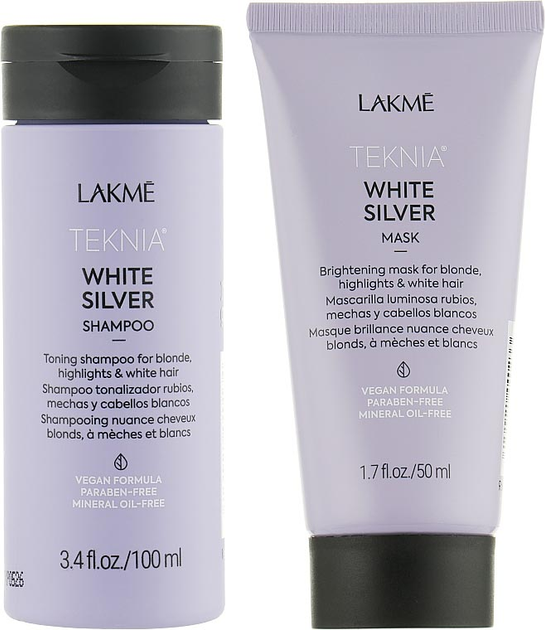 Podróżny zestaw do pielęgnacji włosów Lakme Teknia Inspiring White Silver Szampon 100 ml + Maska do włosów 50 ml (8429421440271) - obraz 2